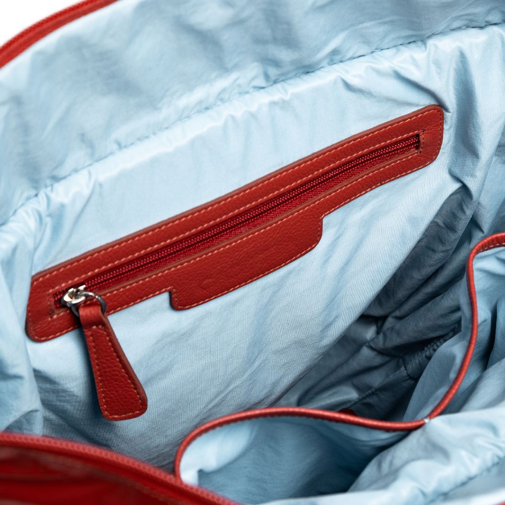BOLSA CAMILLA TOMATE/BABY BLUE