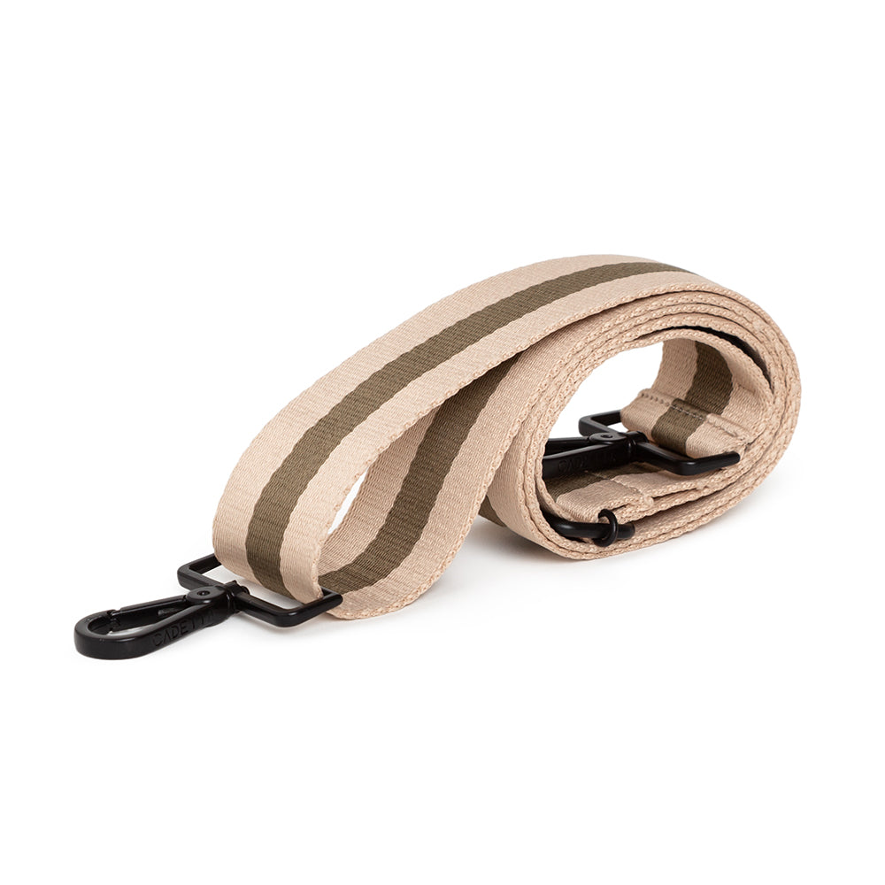 ALÇA AVULSA LISTRADA LATTE/OLIVA