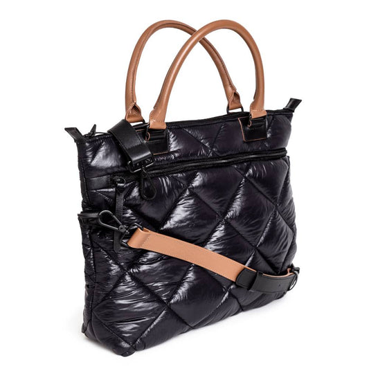 BOLSA VERSATILE preta/ caramelo