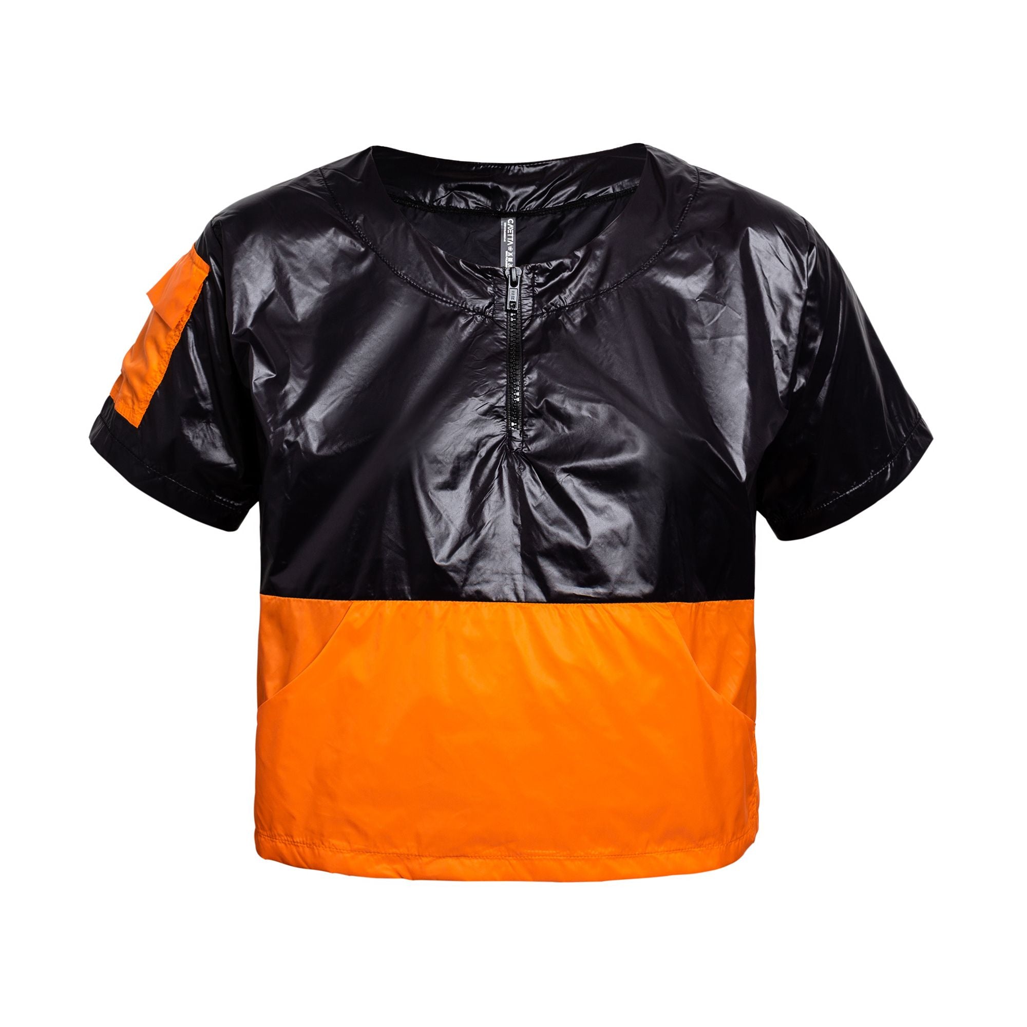 BLUSA C-SHIRT preta/ laranja