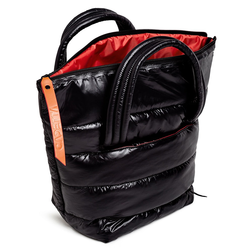 BOLSA CAMILLA TRIP preta / forro paprika