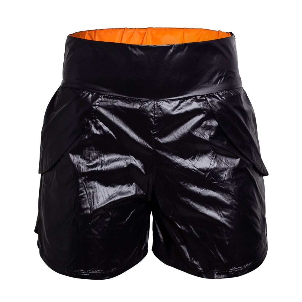 C-SHORTS preta/ forro laranja